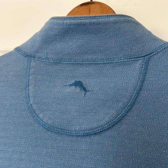 Tommy Bahama REVERSIBLE 1/2 Zip Pullover Sweatshirt w Marlin Logos Blue - Picture 8 of 12